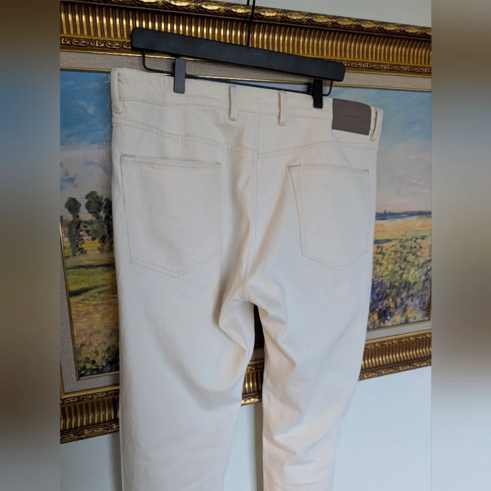 Massimo Dutti Cream Straight Men Jeans